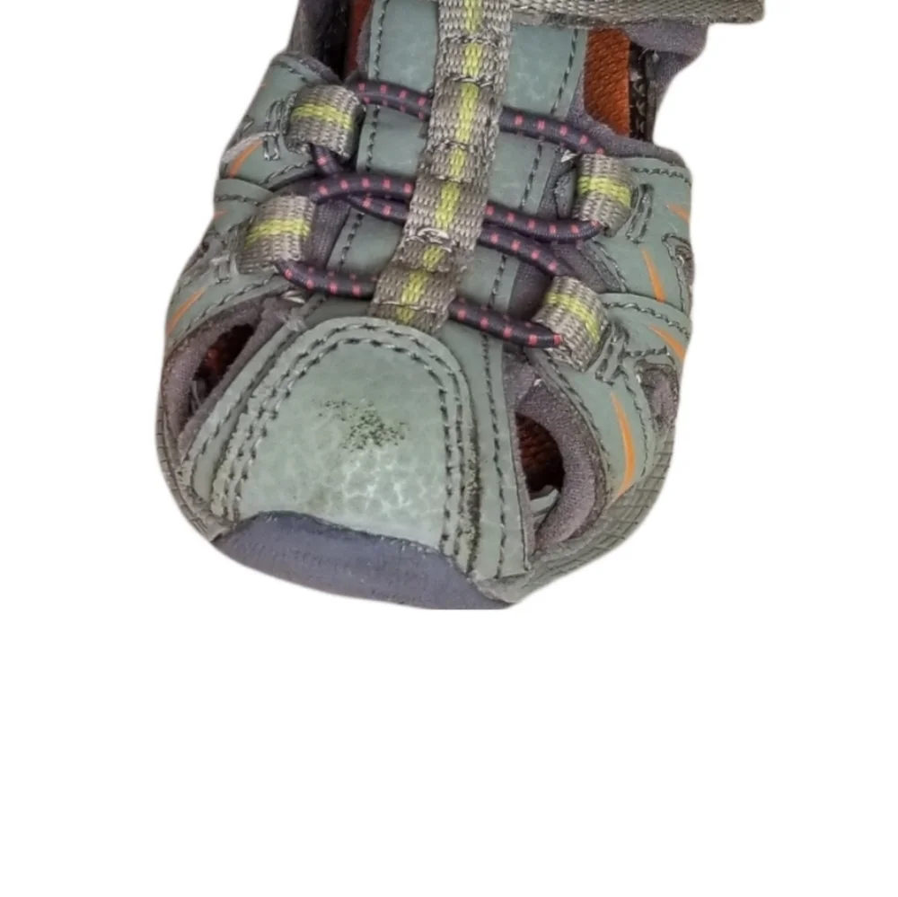Merrell Toddler Boys Size 5M Army Green/ Neon  Hydro Hiker Junior Sandals MT5337